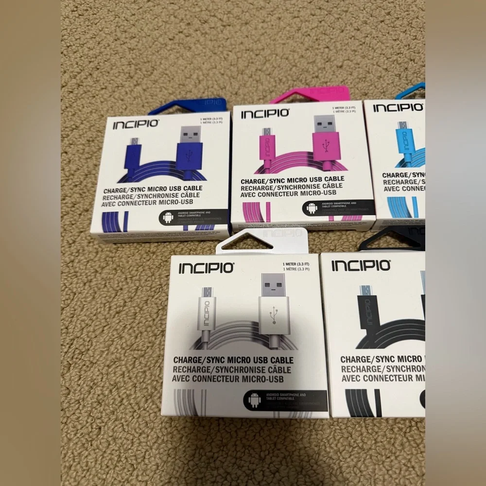 Incipio Micro USB Charger Cable Android 3.3 Feet (Bundle of 7) BRAND NEW